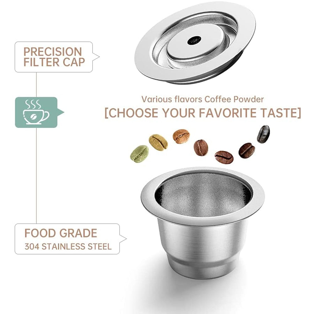 Reusable Coffee Capsule For Nespresso Stainless Steel Espresso Cups